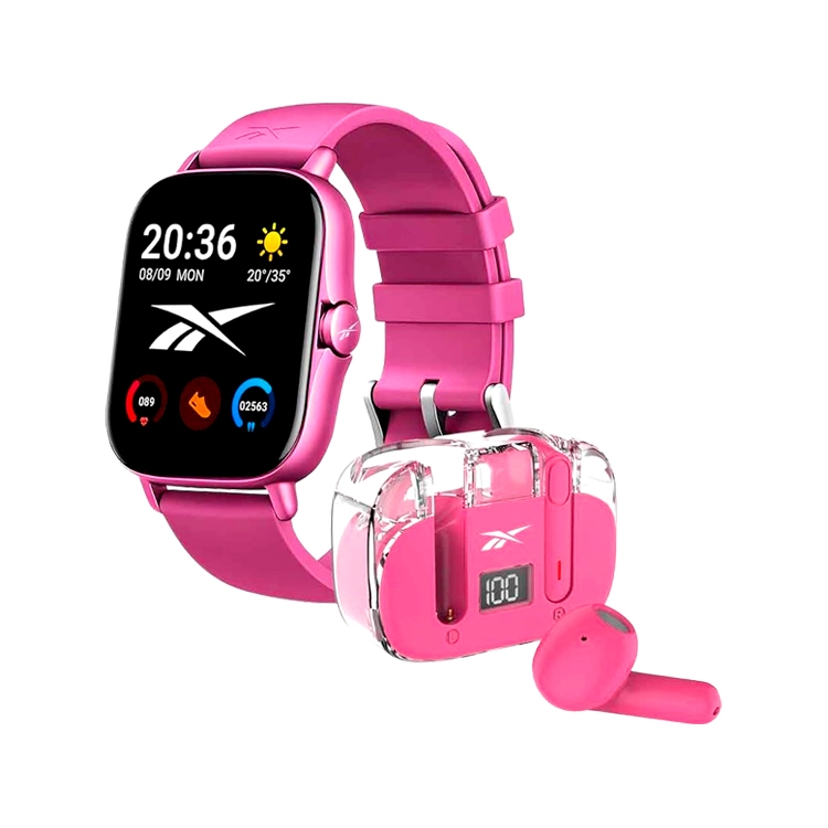 Reloj Inteligente Reebok Smatwatch Sport + Auriculares Rosa RBK-BDST-P Art.LREEB0021